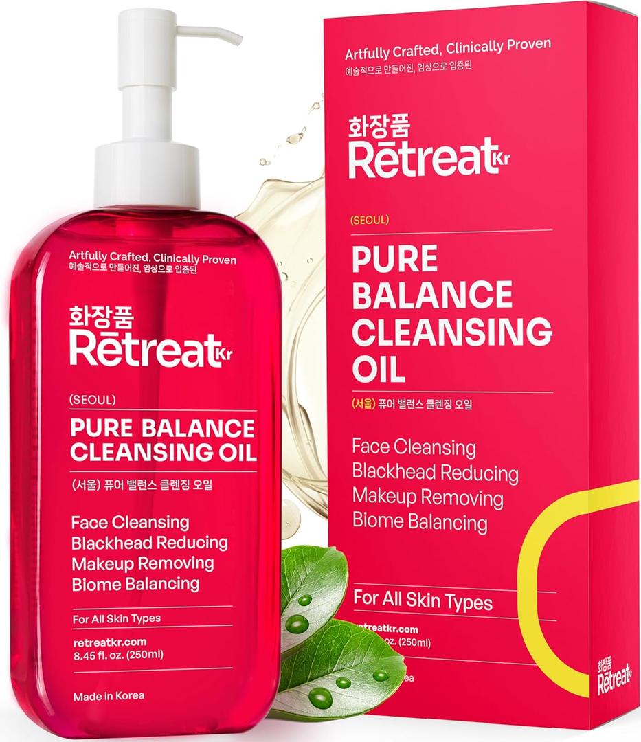 Pure Balance Cleansing Oil - Clinically Proven to Reduce Blackheads, Sebum & Impurities - Plant-Powered Makeup Remover and Oil Cleanser for Face, Sensitive & All Skin Types, 8.45 fl.oz