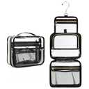 CUBETASTIC Hanging Toiletry Bag, Clear Makeup Bags for Travel Essentials TSA Approved Clear Bag Transparent Cosmetic Organizer Pouch for Women Men Portable Make Up Case with Handle (9.05-Inch23cm)