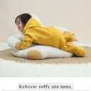 Newborn Baby Fleece Jumpsuit Girls Boys Winter Hooded Coverall Romper Cute Baby Snowsuit Clothes (Yellow), Size 3-6M