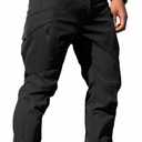 FLYFIREFLY Men's Ripstop Tactical Cargo Pants Water Resistant Quick Dry Hiking Work Pants with Multi-Pockets(No Belt) (34, Black)
