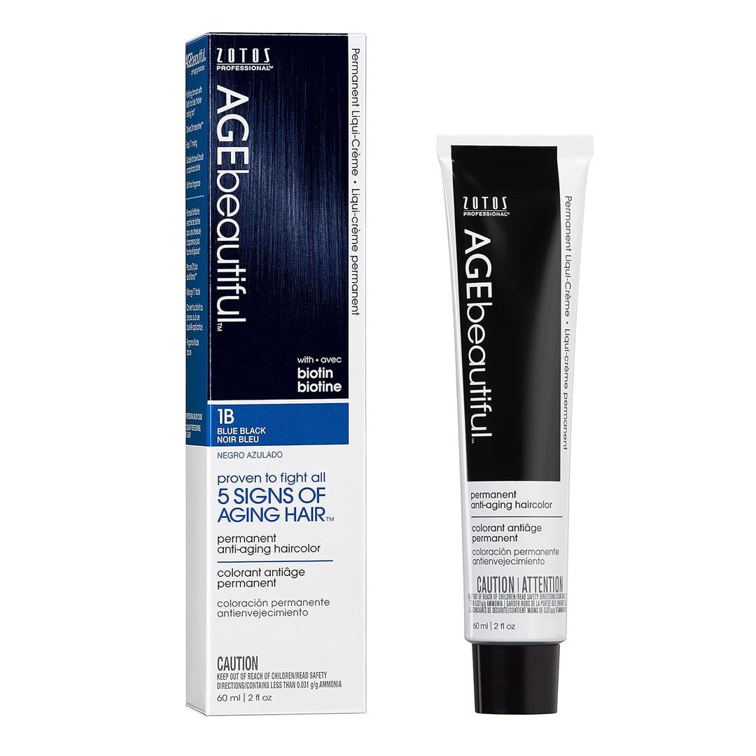 AGE beautiful Permanent Hair Color Dye Liqui Creme | 100% Gray Coverage | Anti-Aging Haircolor | Biotin for Thicker, Fuller, Healthier Hair | Professional Salon Coloring 60ml