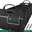 Heavy-Duty Trunk Organizer & Multi-Compartment Storage Box for SUV/Sedan/Minivan,600D Waterproof Oxford,2 Securing Hooks & Reflective Strips-Large Capacity Organiser (Large)