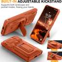 for Samsung Galaxy S26 Ultra Wallet Case with Card Holder & Kickstand & Full Camera Lens Cover, Military Grade Drop Shockproof Rugged Phone Case for S26 Ultra 6.9'', Orange