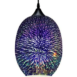 Modern 3D Fireworks Pendant Light Colorful Pendant Lights Colorful Glass Fireworks Art Pendant Light Unique Fixture for Kitchen Island Restaurant Living Room Bedroom (Dia8.6 x H12.6, Bulb Incl.)