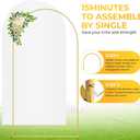 7.2FT Metal Arch Backdrop Stand and Cover Set, Gold Wedding Backdrop Arch Stand with Cover, Balloon Arch Stand with White Arch Cover for Birthday Party Baby Shower Graduation Ceremony Decorations