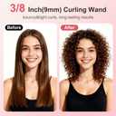 3/8 Inch Curling Iron Wand for Long Short Hair, Small Ceramic Barrel Hair Curler with Adjustable Temperature, 9mm Mini Curling Irons for Springy Spiral Tight Curls, Dual Voltage