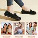 Loafers for Women Comfortable Knit Slip-On Shoes-Breathable Lightweight Driving Walking Mesh Flats for Work Office Comfort (Black)