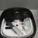 KNQZE Collapsible Foot Spa Bath with Heat, Remote Control, Temperature Control, Bubbles, Pumice Stone, Red Light, Timer, 16 Massage Roller Pedicure Foot Spa Foot Soaker for Soothe & Relax Tired Feet (Black)