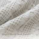 CozyTide Queen Quilt Set 90"x98",Khaki Waffle Weave Cotton Bedspread 3 Pieces Farmhouse Shabby Queen Quilt Bedding Set Lightweight Luxury Bedspreads & Coverlets Ultra Soft