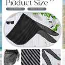 Geyoga Women Crochet Cover up Skirt Triangle Shawl Hollow Out Bikini Mermaid Skirt Bathing Suit Cover up Beach Skirt (Black)