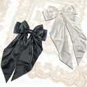 3 x 2 PCS White Black Hair Bows Valentines Day Gifts for Her - Hair Accessories for Women Girls | Cute Clips Claws Barrettes for Mom - Christmas Birthday | Easter Basket Stuffers