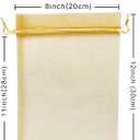 Jexila 50pcs Large Organza Bags 8X12 Inch Gold Sheer Mesh Drawstring Gift Pouches for Christmas Wedding Party Favors (Gold)