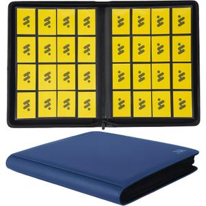 Premium 1000+ Pockets Card Binder,16 Pockets Trading Card Binder Ringless Side Loading Trading Card Album Folder for TCG -Blue