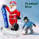 7FT Christmas Inflatable Outdoor Decoration Blow Up Santa Claus Takes Snowboard with Merry Christmas Inflate Xmas Decor Lawn Winter Sports Fans LEDs for Holiday Party Garden Yard Patio Dcor