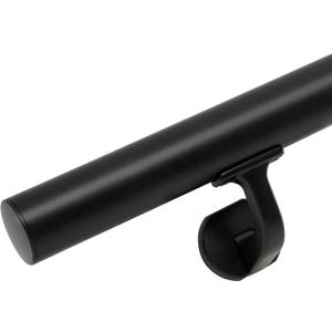 4FT Handrails for Indoor Stairs,Deck,Slope,Modern Aluminum Handrail Set, Wall Mounted, with Zink-Alloy Brackets Aluminium Railing System,Rust Free. (Matte Black, 4 FT)