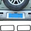 PIUGILH Rear Bumper Heavy Duty Trailer Hitch Tow Hook Hole Decoration Cover Frame for Land Rover Defender 90 110 130 2020-2023 (Black)