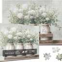 Aesthetic White Flower Vase Puzzles for Adults 1000 Pieces, Fantasy Plant Art Jigsaw Puzzle, Impossible Faith Bottle Puzzles (Soft Grace)