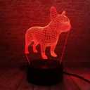 French Bulldog Night Light 3D Illusion Table Lamp Puppy Dog 7 Changing Color Toys Birthday Christmas Gifts for Kids Boys Girls Home Bed Room Decor