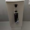 simplehuman 40 Liter / 10.6 Gallon Slim Kitchen Step Trash Can With Secure Slide Lock, White Plastic