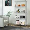 BestOffice | 5-Tier Wire Storage Shelves with Wheels | 14x30x60 | Chrome | Adjustable Racks | Heavy-Duty Metal Shelf, Holds Upto 220 lbs | No-Tool Assembly | Ideal for Home & Garage Shelving