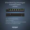NETGEAR 8-Port 2.5G Multi-Gigabit Ethernet Unmanaged Network Switch (MS308) - with 8 x 2.5Gbps Ports, Desktop or Wall Mount, Metal Case