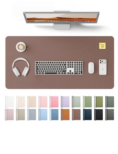 YSAGi Leather Desk Protector, Office Mat, Large Mouse Mat, Non-Slip PU Leather Blotter, Laptop Pad, Waterproof Writing Pad for Office and Home (Chocolate, 31.5" x 15.8")