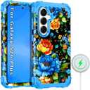 Hekodonk for Galaxy S26 Plus Case Magnetic,[Compatible with MagSafe] Three Layer Heavy Duty Shockproof Hard Plastic+Soft Silicone Full Protective Case for Samsung Galaxy S26 Plus 6.7 inch,Blue Black