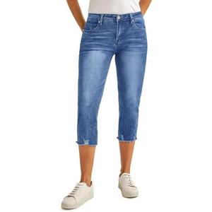 luvamia Jean Capri Pants for Women High Waisted Ripped Skinny Jeans Stretchy Denim Capris Cropped Jeggings with Pockets, Size Unknown