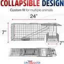 24" Humane Cat Trap for Stray Cats, Collapsible Live Animal Cage for Feral Kittens, Possum, Raccoon, Rabbit, Armadillo Trap Catch and Release by LifeSupplyUSA