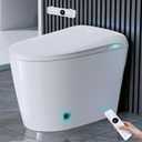 Smart Bidet Toilet with Tank, One Piece Elongated Heated Toilet with Auto Open/Close Lid, Foam Shield, Auto Flush, Foot Sensor, Self-Cleaning Nozzle, Anti-Splash Water-Saving Modern Bathroom Toilet