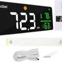 Decibel Meter Wall Hanging Sound Level Meter 11 inch Large LED Display Noise Temperature Humidity Meter with Alarm Icons Indicator Wide Applications for Classroom, Studio, Home, Factory