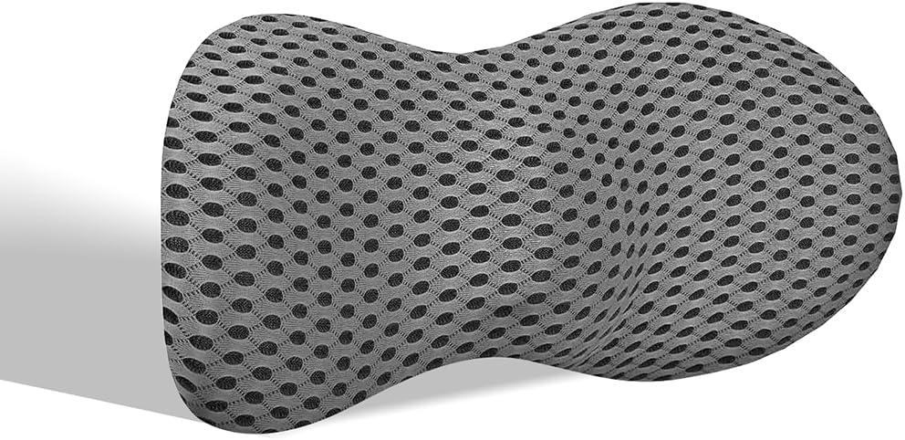 Lumbar Support Pillow, Memory Foam Back Support - Gift for Women/Men/Mom/Dad for Lower Back Pain Relief, Ergonomic Lumbar Back Pillow for Car Seat, Office Chair, Bed, Grey