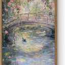 Large Landscape Wall Art, Monet Floral Framed Vintage Painting, 16×24 Inch