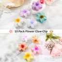 HAPTIME 10 Pack Flower Claw Clips for Women, Preppy Hair Clips, Plumeria Hair Clip, Hawaiian Flower Hair Clips, Gifts for Women Teen Girls