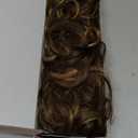 SEIKEA Ponytail Extension, 24" Fluffy Long Wavy Curly Claw Clip Hair Extensions Ponytail Multi-layered Clip in Fake Pony Tails Natural Soft Synthetic Hairpiece Chocolate Brown with Highlights