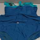 Aidonger Tankini Swimsuit for Women Color Block Tummy Control Two Piece Bathing Suit Slimming Swim Top with Bottom, 2X