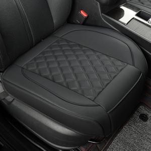 1 Pack Leather Front Car Seat Covers,Bottom Seat Covers for Cars,Driver Car Seat Cover,Luxury Seat Protectors,Waterproof,Anti-Slip,Full Wrap,for Most Vehicles,Sedan,Truck,SUV(Black)
