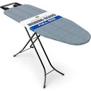 Ironing Board Full Size | Heavy Duty Iron Board with Multi-Layer Cover Pad - Height Adjustable Iron Table, Safety Iron Rest, Ironing Boards for Laundry Room or Dorm Use (43x13)