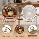 DILSJ Fall Pumpkin Round Wall Art Decor, Farmhouse Harvest Autumn Pumpkin Floral Canvas Wall Art Framed, Vintage Fall Hanging Decorations for Home Bedroom Living Room, 10x10 Inch