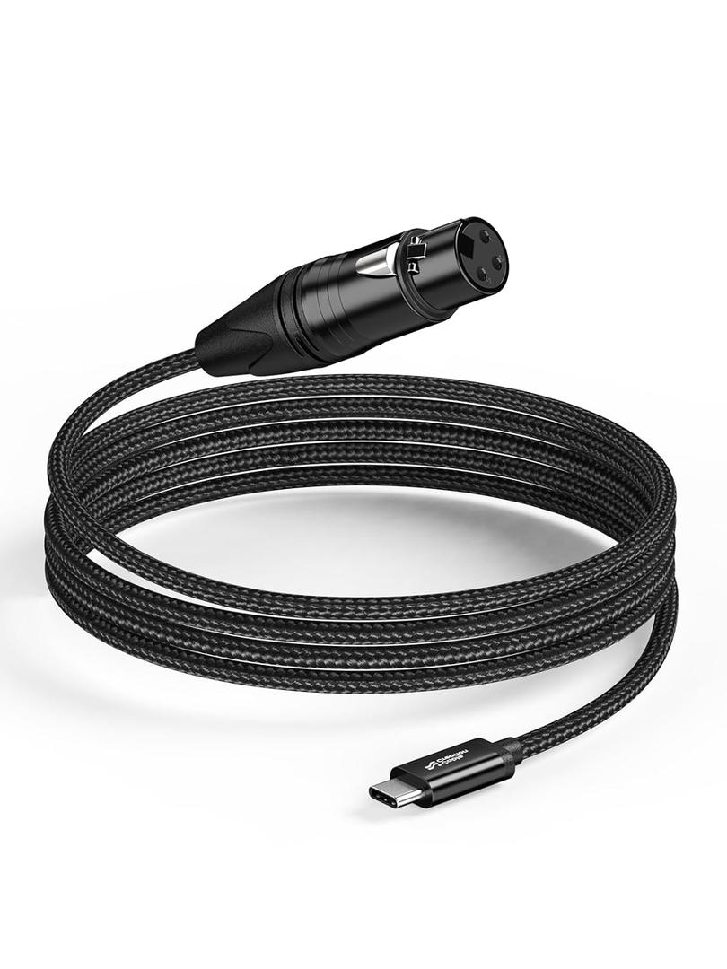 CableCreation XLR to USBC Recording Cable 3ft,XLR Female to USB Type C for Professional Recording, Not Speakerphone Cable, Do Not Used in Reverse