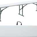 Folding Bench, 6FT Plastic Foldable Bench with Handles, Outdoor Portable Stackable Bench for Party Camping and Picnic, White (6FT - 1 QTY)