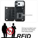 HAOPINSH Wallet Case with Card Holder for iPhone 17 Pro Max, Black Leopard Cheetah Pattern Back Flip Folio PU Leather Kickstand Card Slots Case for Women Girls Shockproof 6.9"