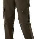 Rdruko Women's Hiking Cargo Pants Water-Resistant Quick Dry UPF 50+ Travel Camping Work Pants Zipper Pockets (Medium, 01 Brown)