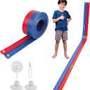 Flexible Race Car Track 15 Ft Starter Set with Suction Cups Compatible with Diecast 1/64th Car for Ages 3 & Up Classic Blue and Red Double Track Long Rolls Up Portable Racetrack