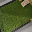 Ottomanson Artificial Grass Puppy Potty Training Pad with Tray, 15" x 30" Reusable Pee Pad for Small Pets and Dogs