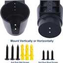 2 x Universal Large Cup Holder Wall Mount, Heavy Duty Plastic Drink Holder for Boat Car Truck RV Bus Tractor Wall Wood, Vertical or Horizontal Mount, Fit Most Cups, Bottles, Cans, Tumblers Black Pack of 2