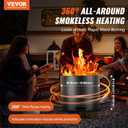 VEVOR Smokeless Fire Pit Stove Bonfire, H: 12.6 in x Dia: 15 in,Wood Burning Fireplaces with Removable Ash Pan, SUS430 Stainless Steel Inner Portable Outdoor Firepit, Ideal for Outdoor Patio Camping