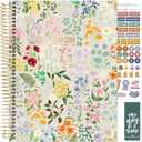 bloom daily planners HARDCOVER 2026 Planner (January to December) - 8.5 x 11 Weekly & Monthly Dated Agenda Organizer Book with Stickers & Tabs - Garden Party, Beige