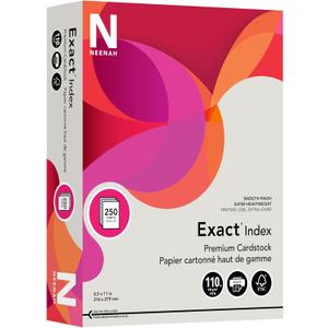 Neenah Extra-Heavyweight Exact Index Card Stock, 110 Lb., 8 1/2" x 11", Gray, Pack Of 250 Sheets