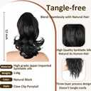 Ponytail Extension, 12 Inch Pony Tails Hair Extensions, Hold Securely, Tangle-Free,Curly Wavy Natural Looking Synthetic Claw Clip Ponytail Extension for Daily Use